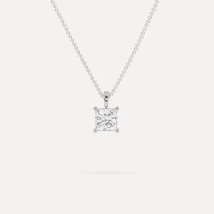 1 carat Princess Diamond Pendant Necklace
