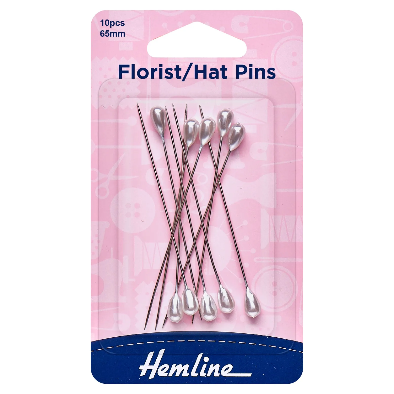 10 x Hemline Pins Florist-Hat 65mm Nickel Macramé Decor Crafts