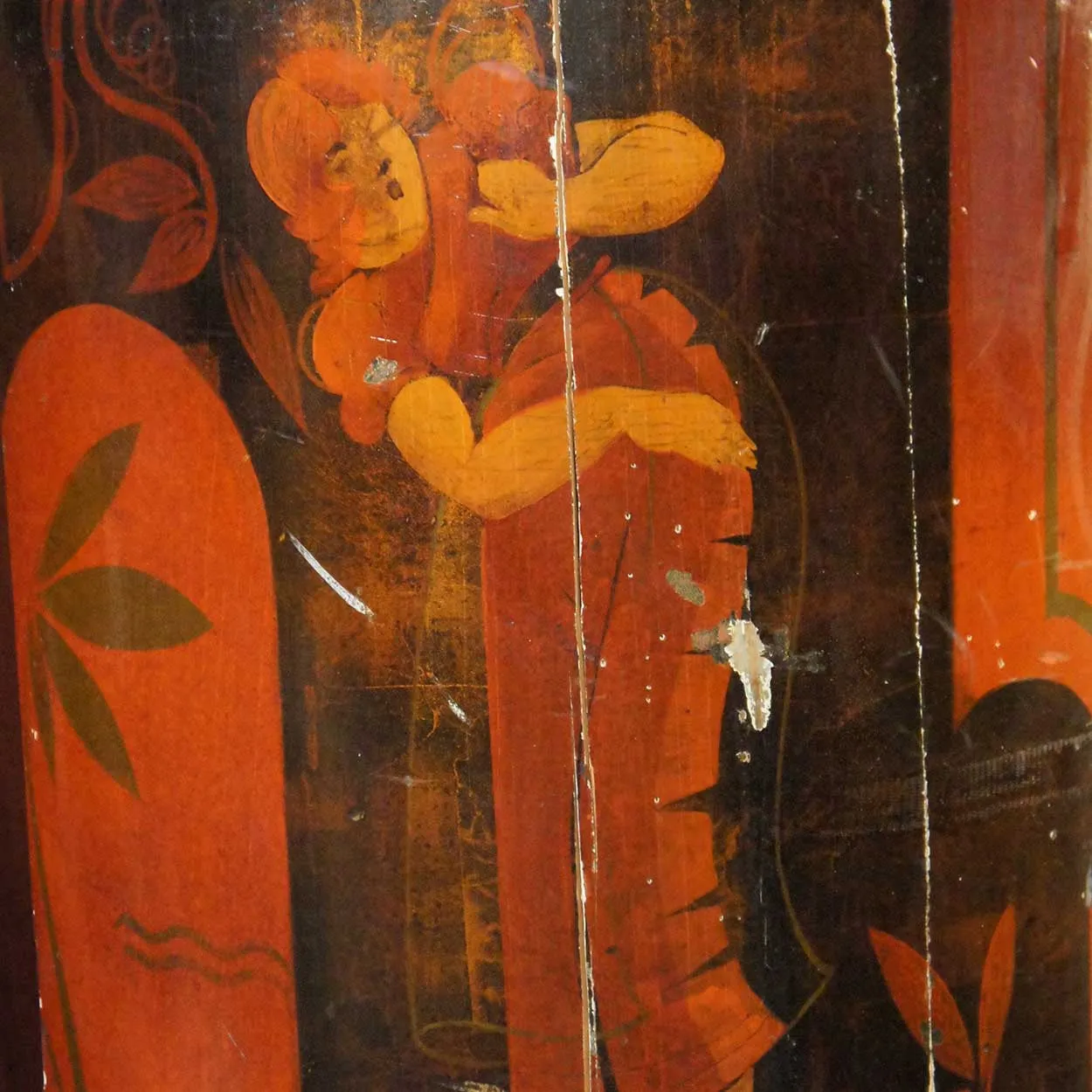 11 German Art Deco Walnut and Pine Painted Architectural Wall Panels