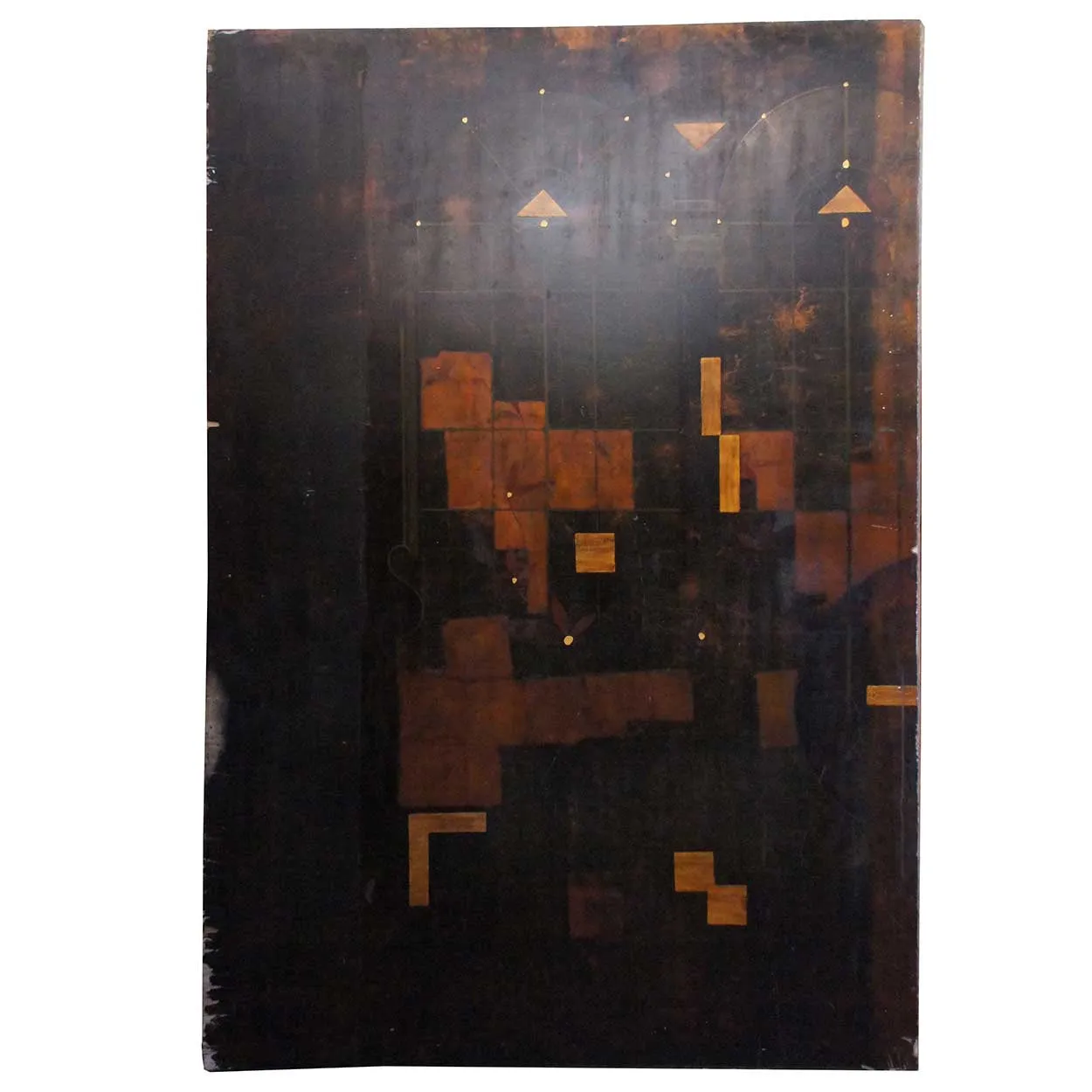 11 German Art Deco Walnut and Pine Painted Architectural Wall Panels