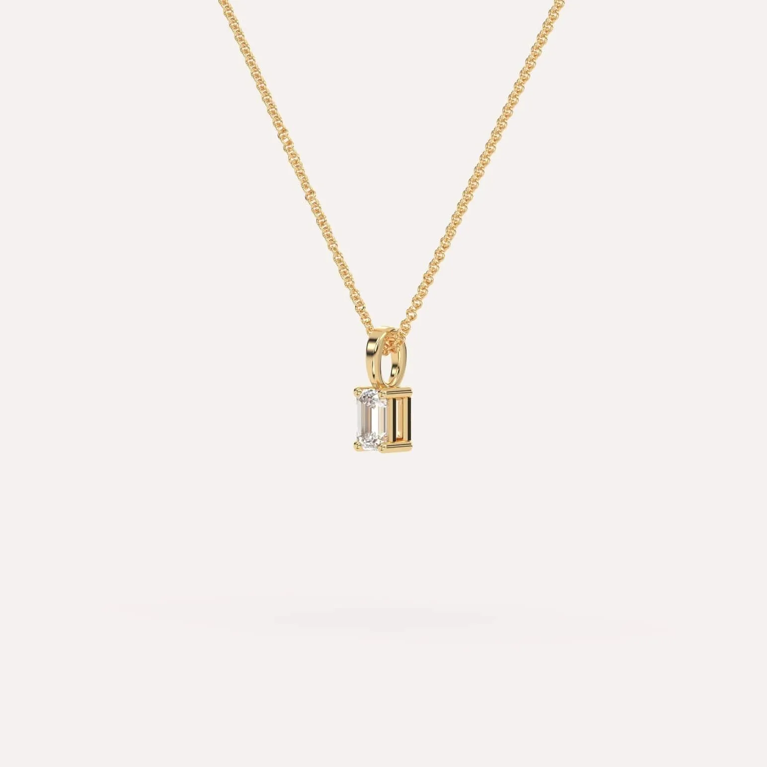 1/4 carat Emerald Diamond Pendant Necklace