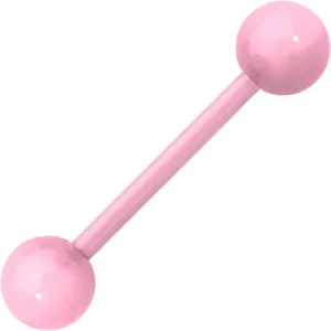 14 Gauge 5/8 Light Pink Acrylic Over Steel Barbell Tongue Ring