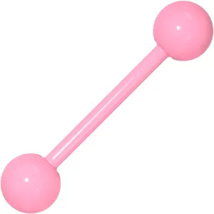 14 Gauge 5/8 Pink Acrylic Over Steel Tongue Ring