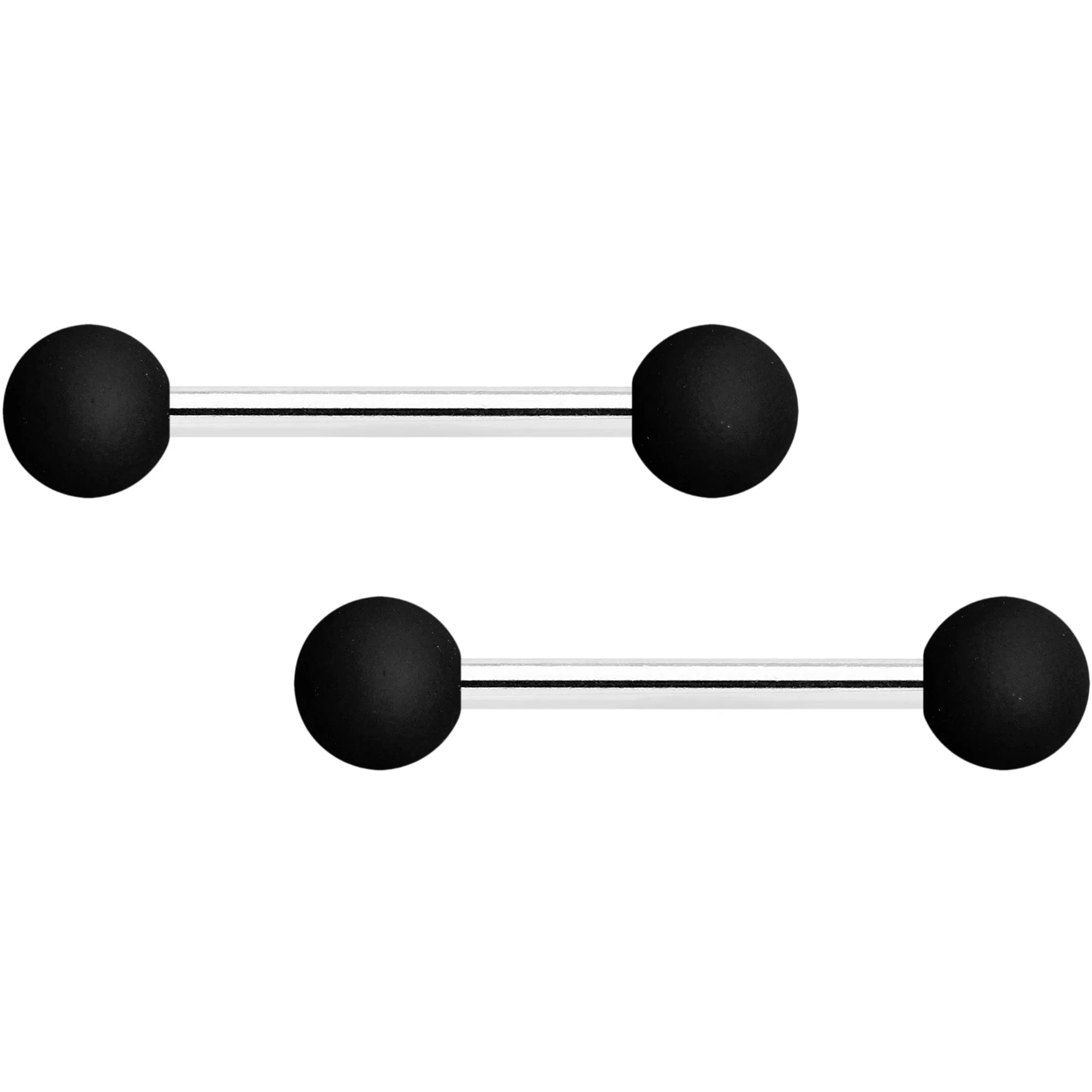 14 Gauge 9/16 Teal Black Matte Barbell Nipple Ring Set of 4