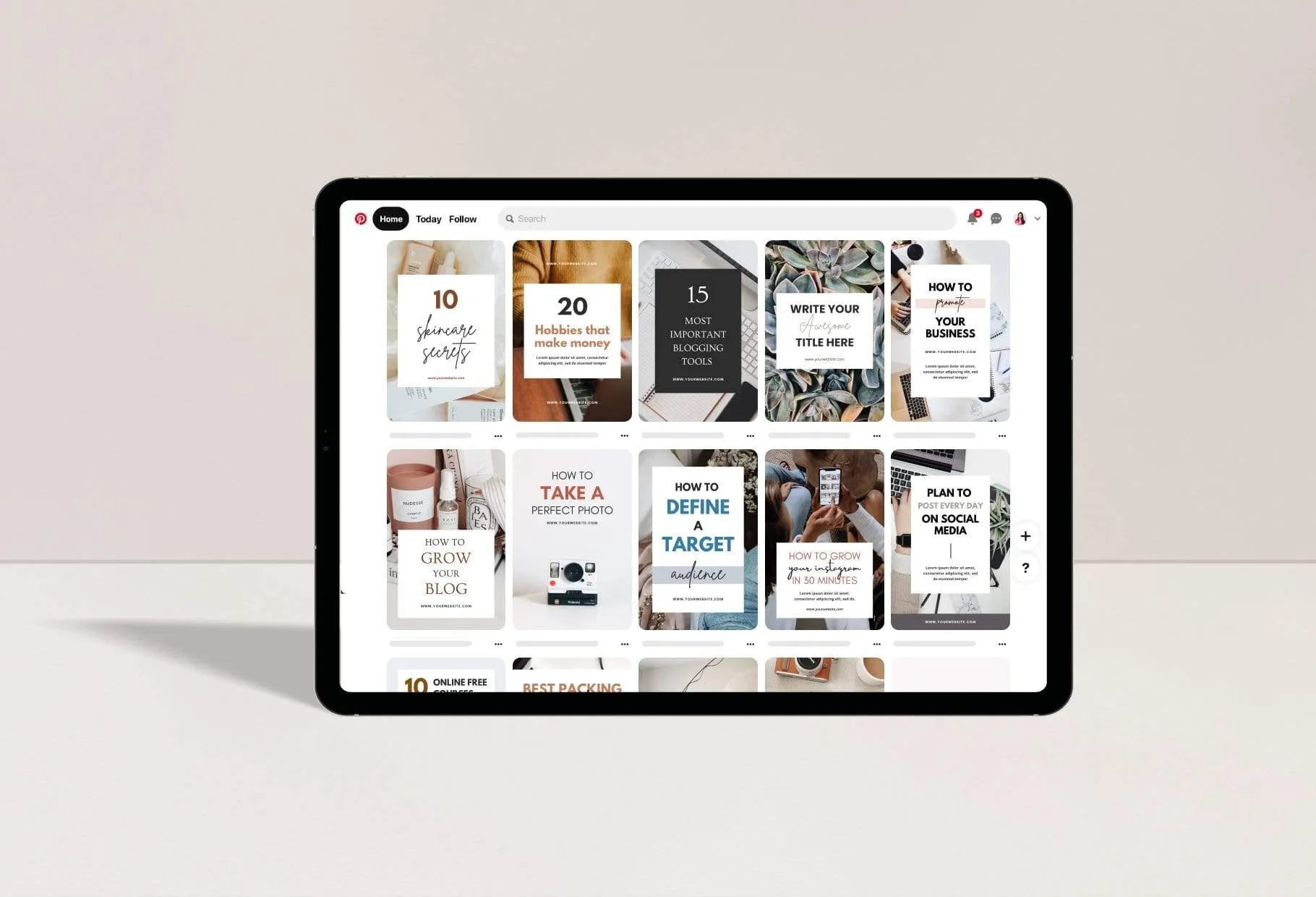 14 Modern Pinterest Templates for Bloggers and Coaches in All Industries Editable Canva Template Pack 02