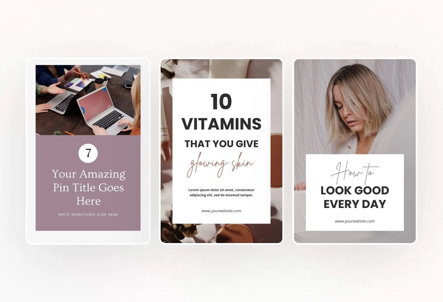 14 Modern Pinterest Templates for Bloggers and Coaches in All Industries Editable Canva Template