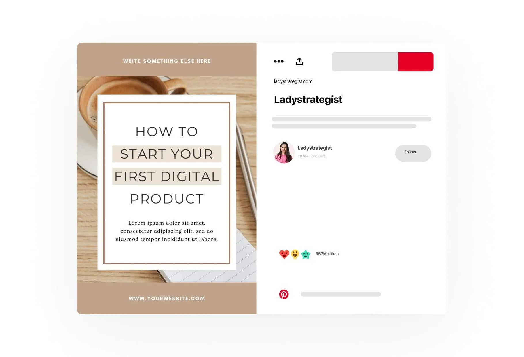 14 Modern Pinterest Templates for Bloggers and Coaches in All Industries Editable Canva Template