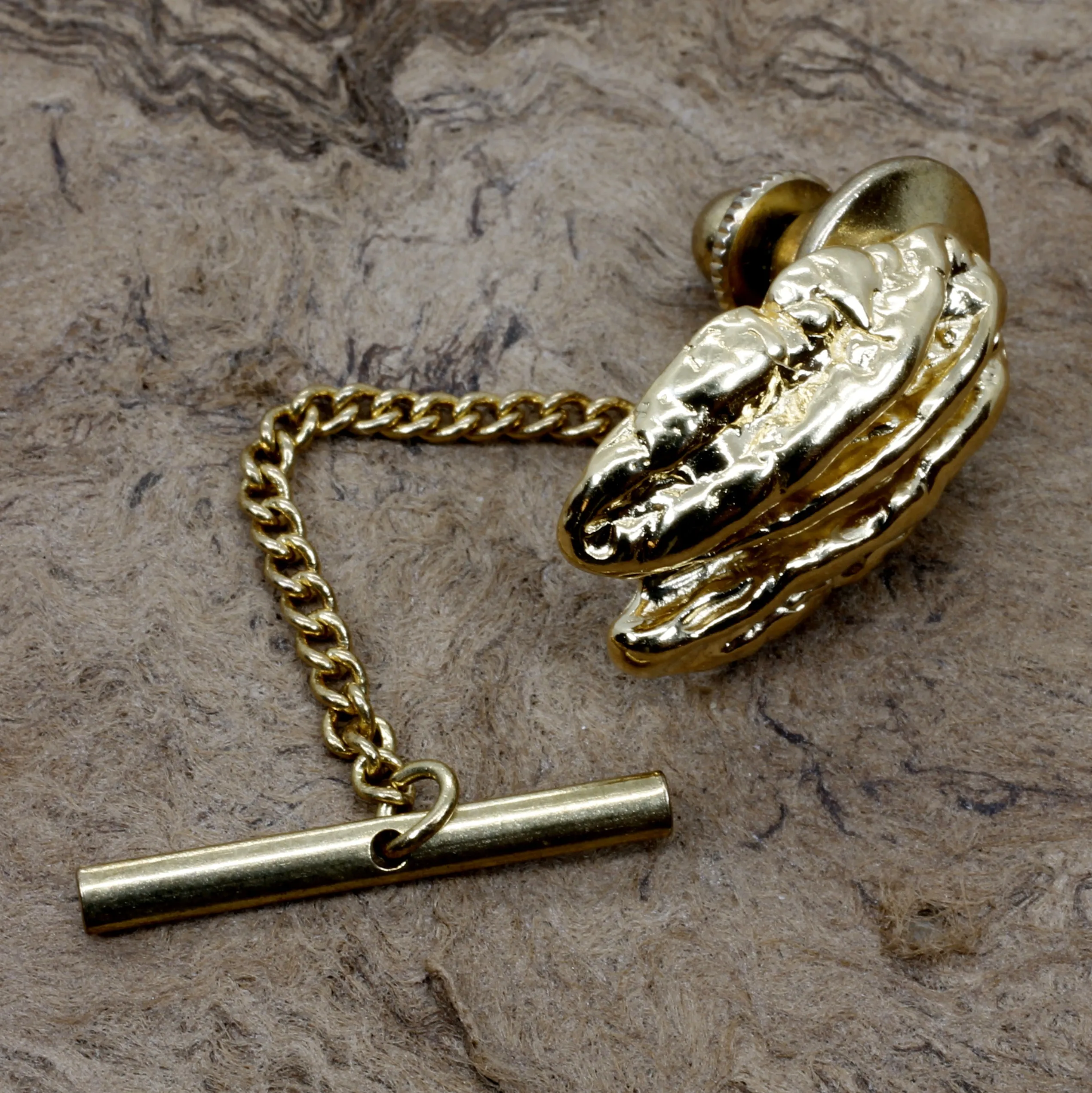 14kt Gold Vermeil Pecan Medium Tie Tack