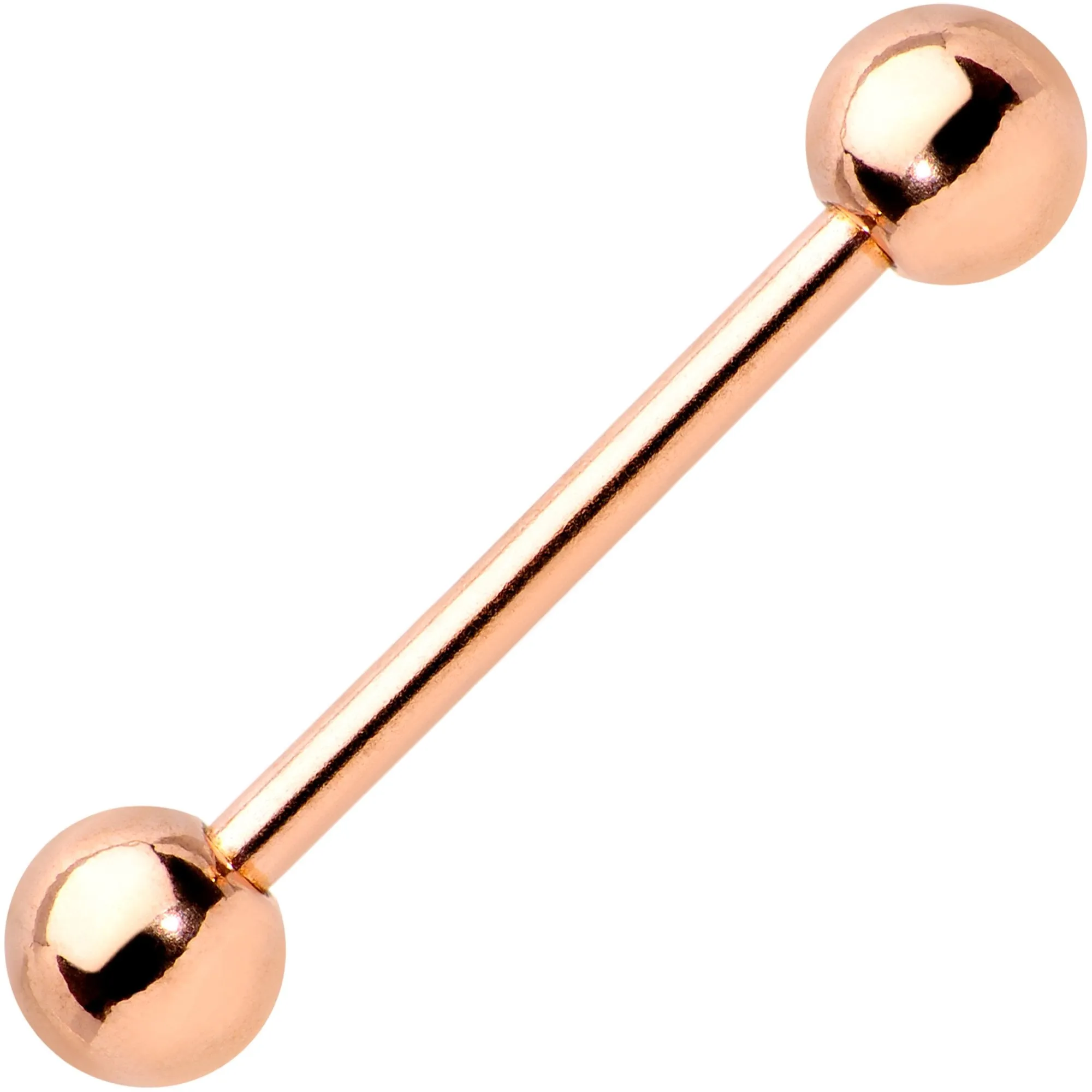 16 Gauge 1/2 Rose Gold IP 4mm Ball Straight Barbell