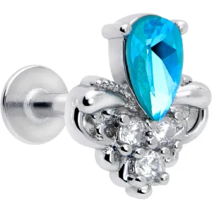 16 Gauge 1/4 Blue Gem Style Simplicity Labret Monroe Tragus