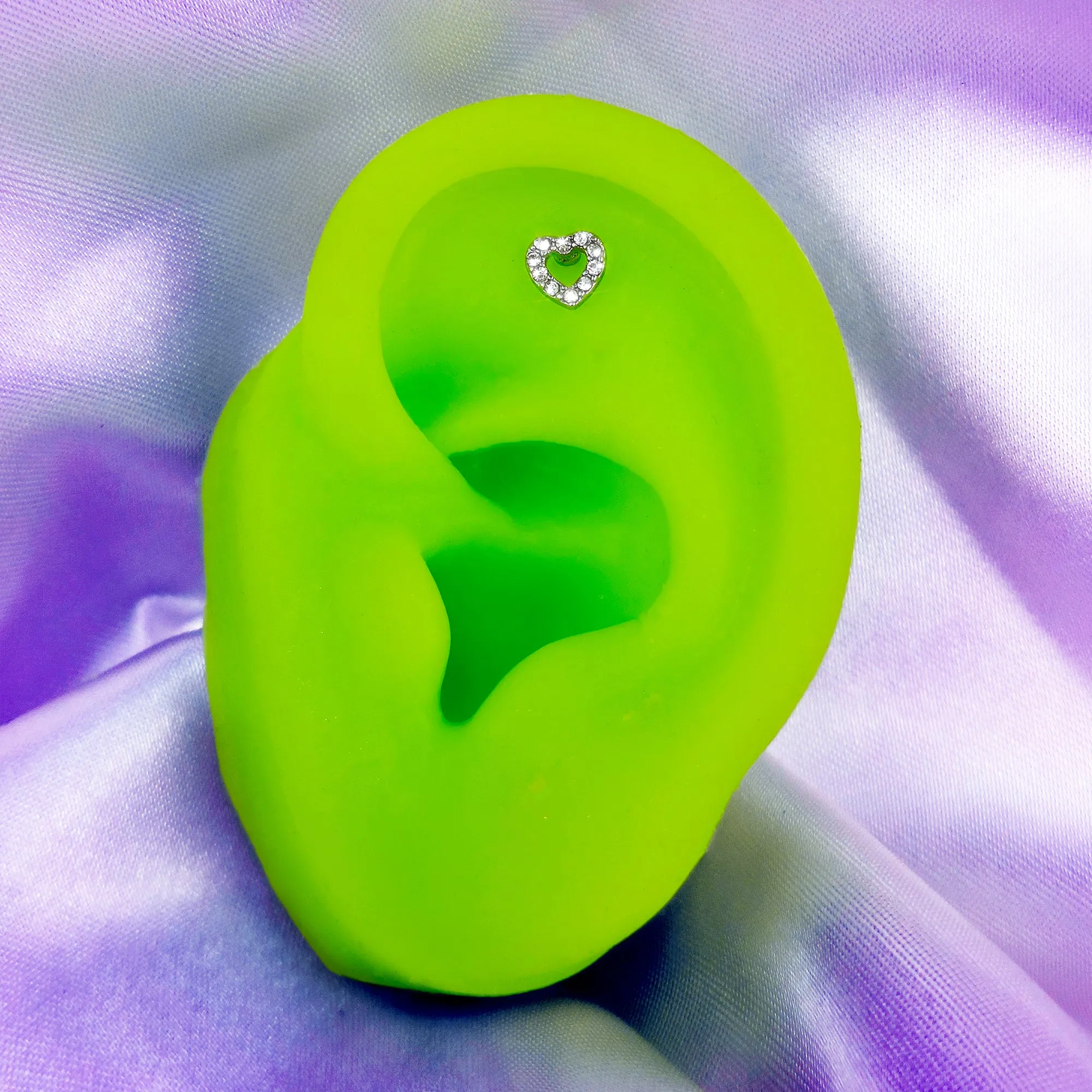 16 Gauge 1/4 Clear Gem Heart Infinity Sign Cartilage Earring Curation Set of 4