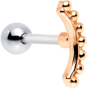 16 Gauge 1/4 Rose Gold Tone Crescent Arc Cartilage Tragus Earring