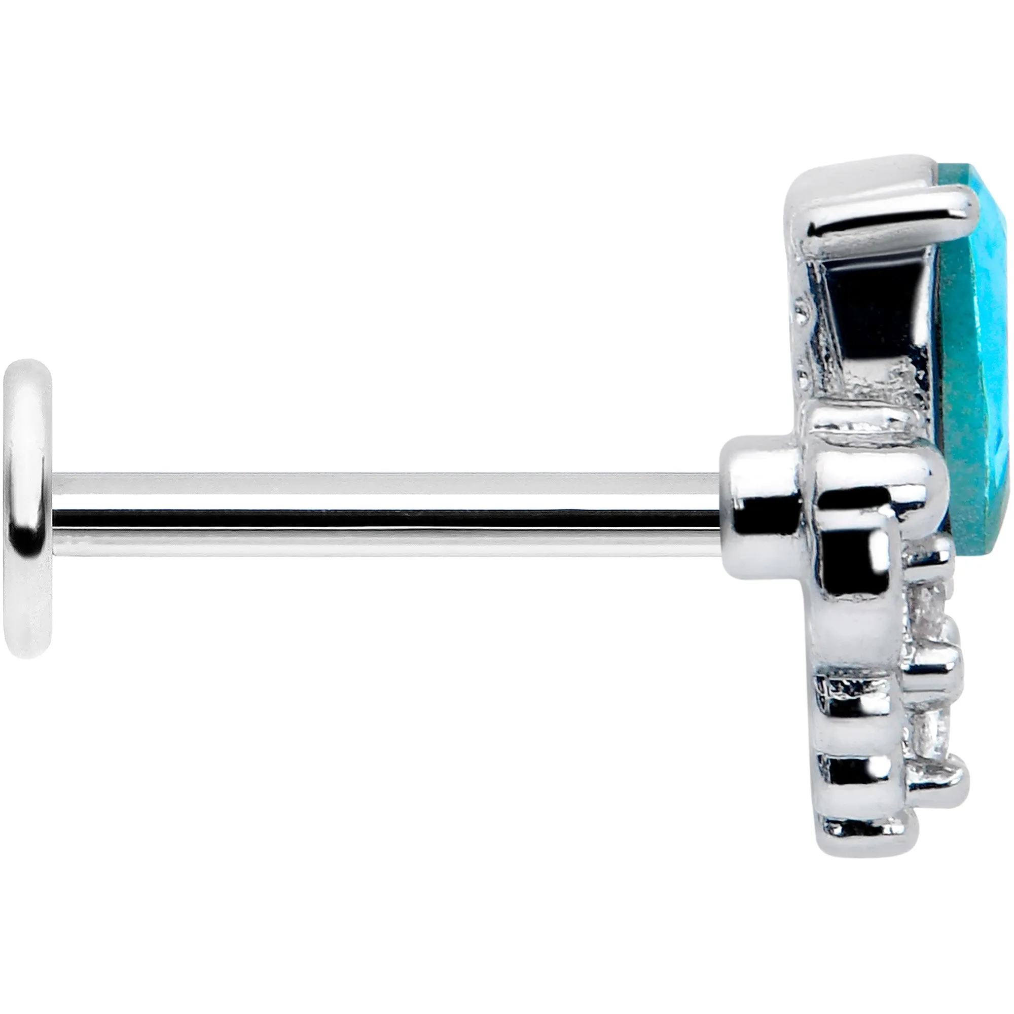 16 Gauge 5/16 Blue Gem Style Simplicity Labret Monroe Tragus