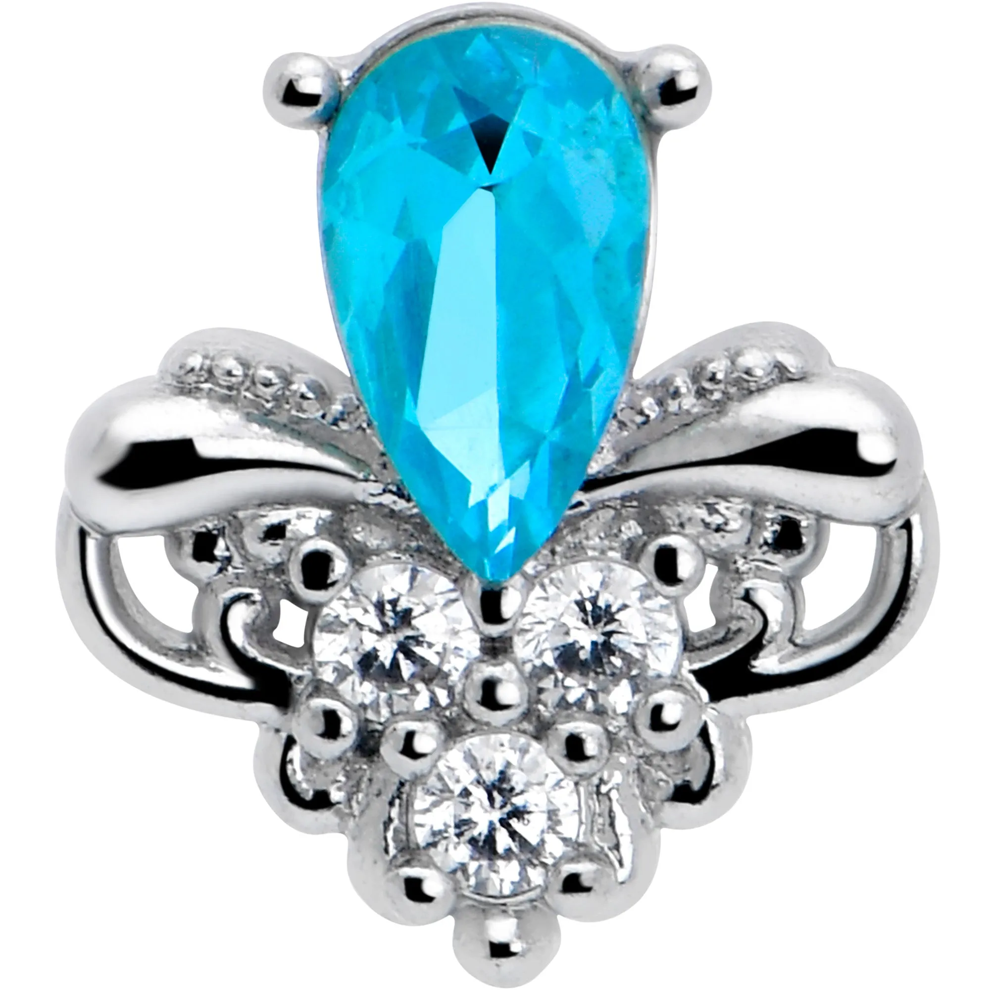 16 Gauge 5/16 Blue Gem Style Simplicity Labret Monroe Tragus