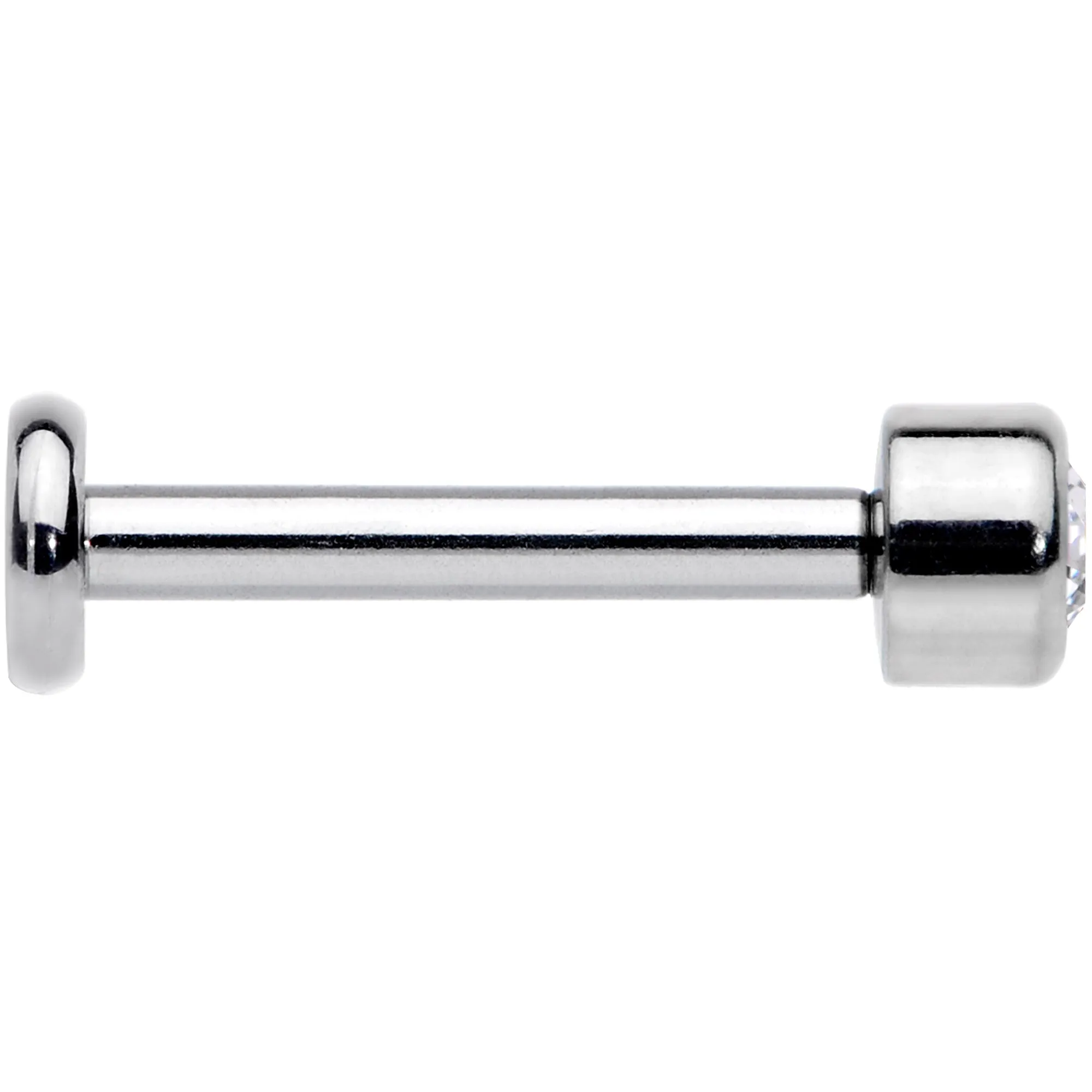 16 Gauge 5/16 Clear Gem Grade 23 Titanium Internally Threaded Labret