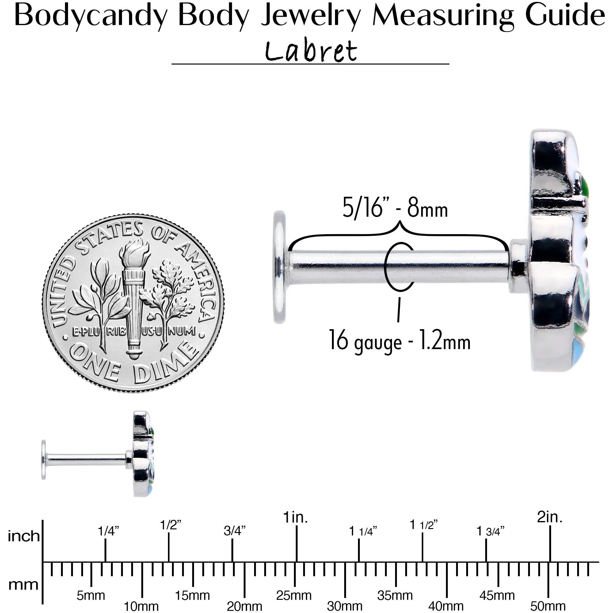 16 Gauge 5/16 Easter Egg Bunny Labret Monroe Tragus