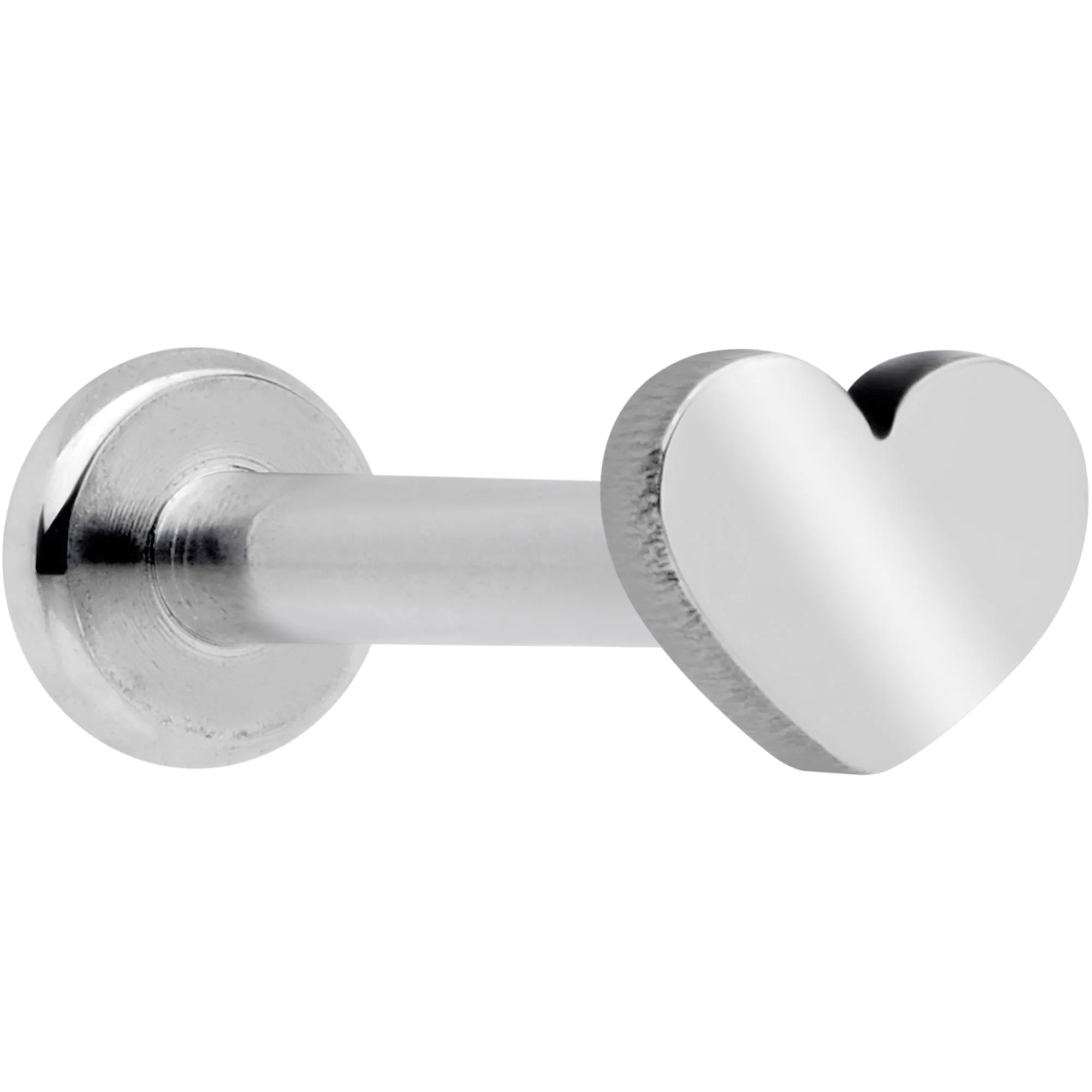 16 Gauge 5/16 Heart Grade 23 Titanium Internal Thread Labret Tragus