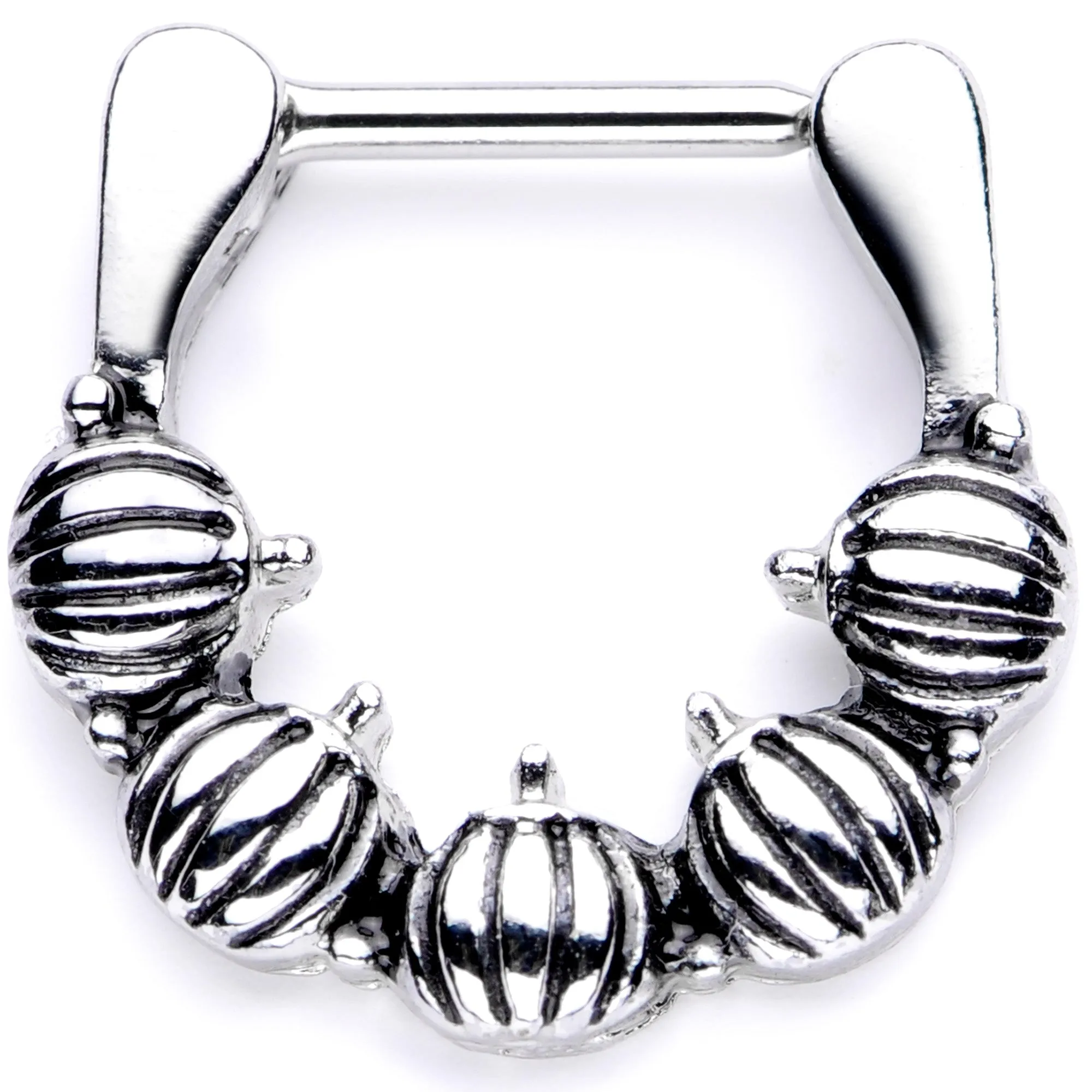 16 Gauge 5/16 Pumpkin Patch Halloween Septum Clicker