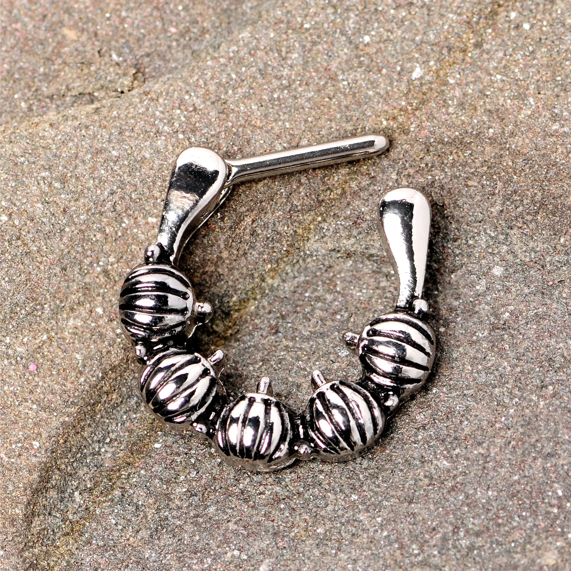 16 Gauge 5/16 Pumpkin Patch Halloween Septum Clicker