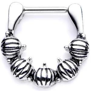 16 Gauge 5/16 Pumpkin Patch Halloween Septum Clicker