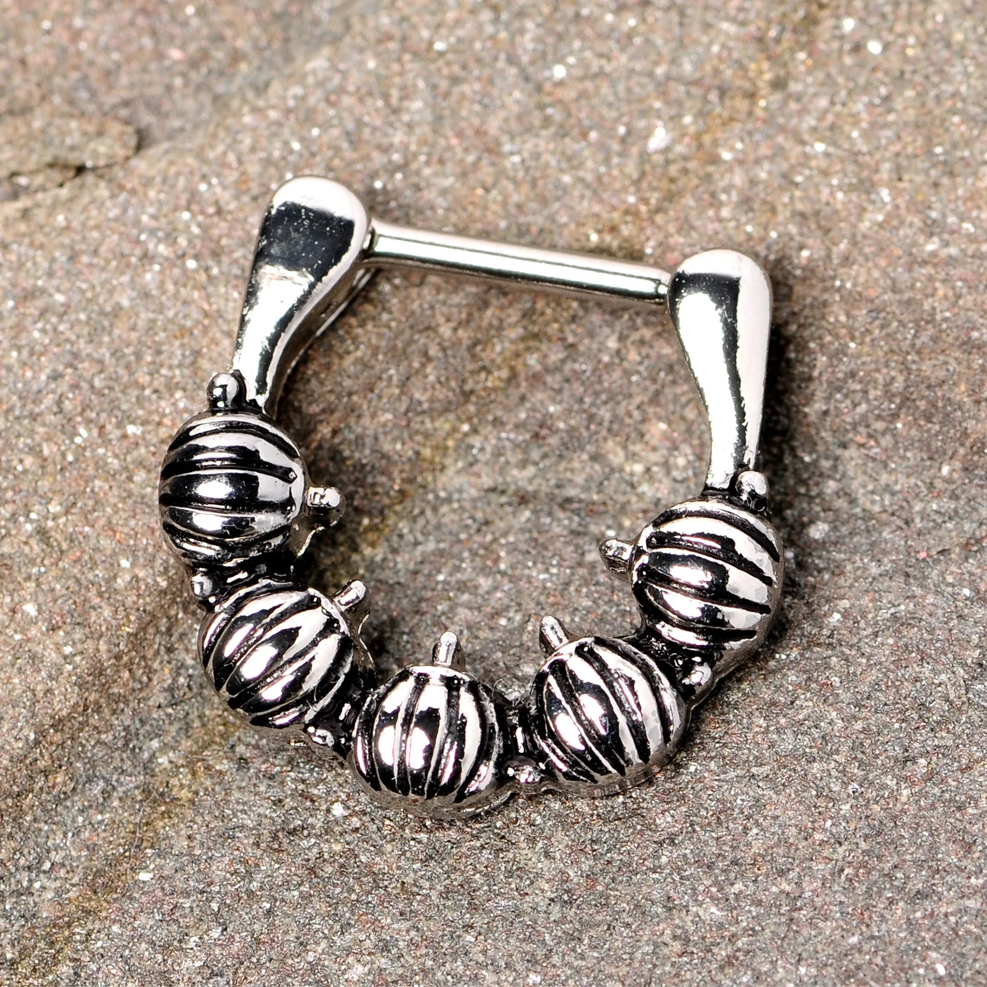 16 Gauge 5/16 Pumpkin Patch Halloween Septum Clicker
