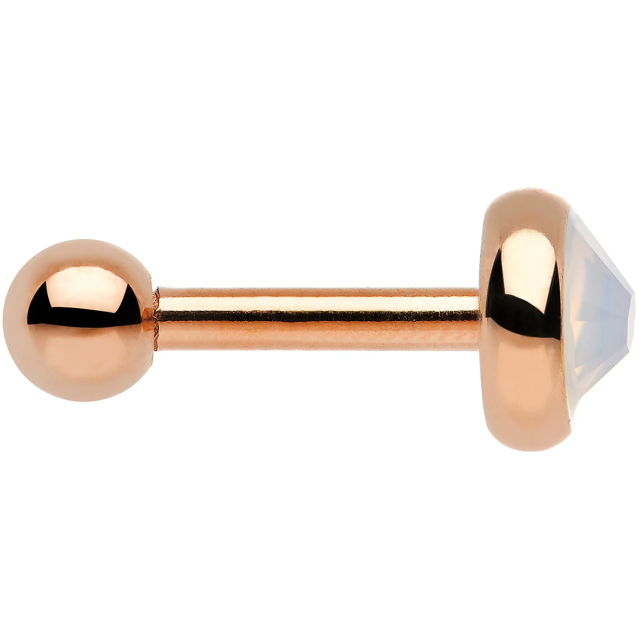 16 Gauge Rose Gold IP 5mm Synthetic Opal Cartilage Tragus Earring