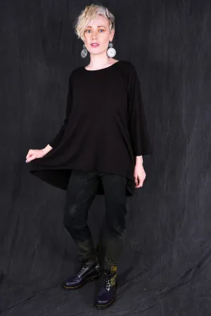 1603 Hi Low Organic Tunic Dark Chocolate L/S