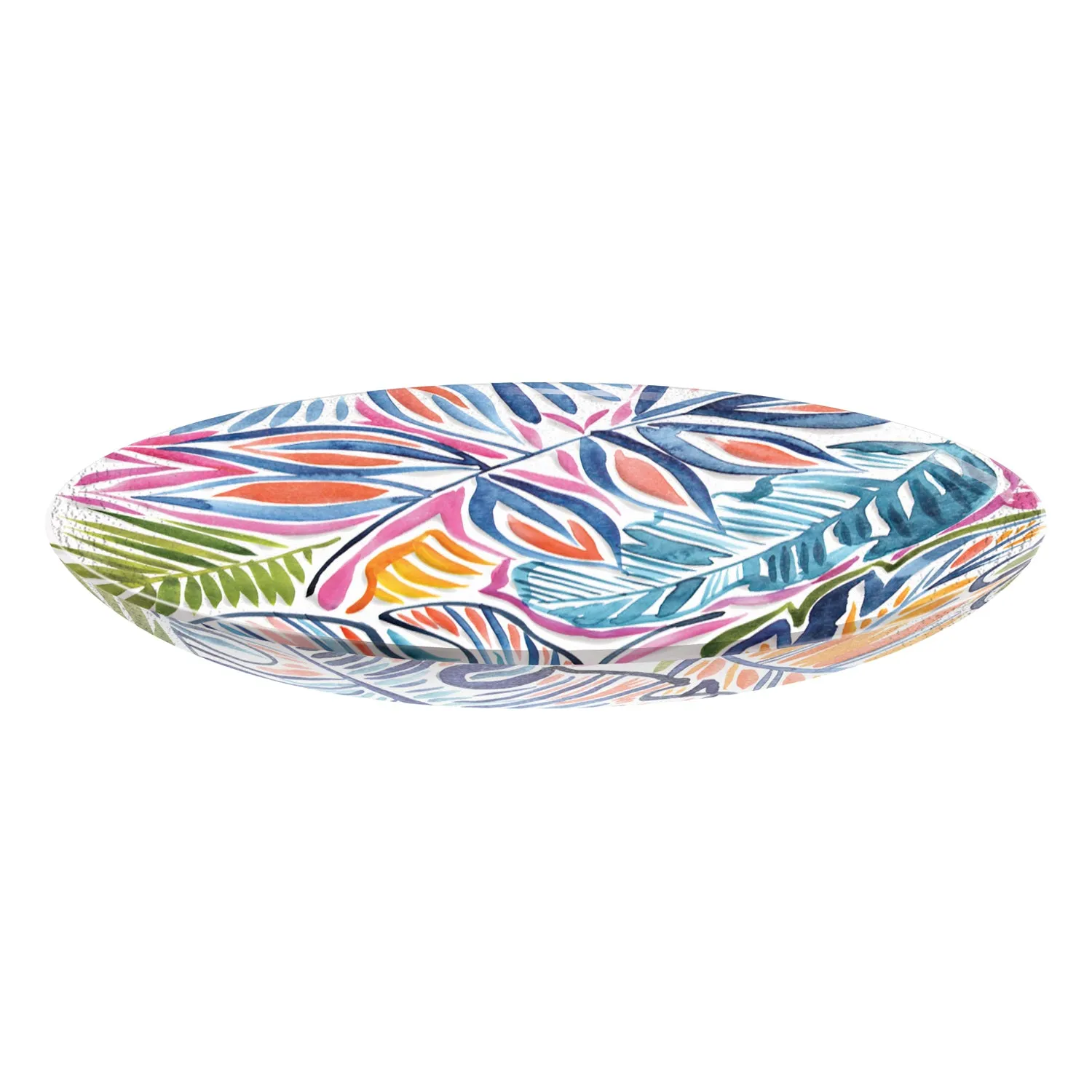18" Hand Painted Embossed Glass Bird Bath, Botanical Brights,2gb6894