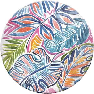 18" Hand Painted Embossed Glass Bird Bath, Botanical Brights,2gb6894