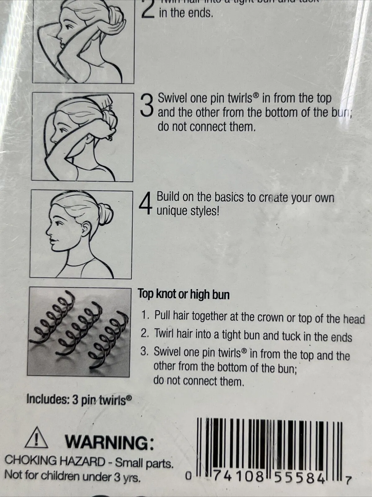 (2) Conair Pin Twirls Metal Spiral Pins 3 PCS All You Need For An Updo! #55584