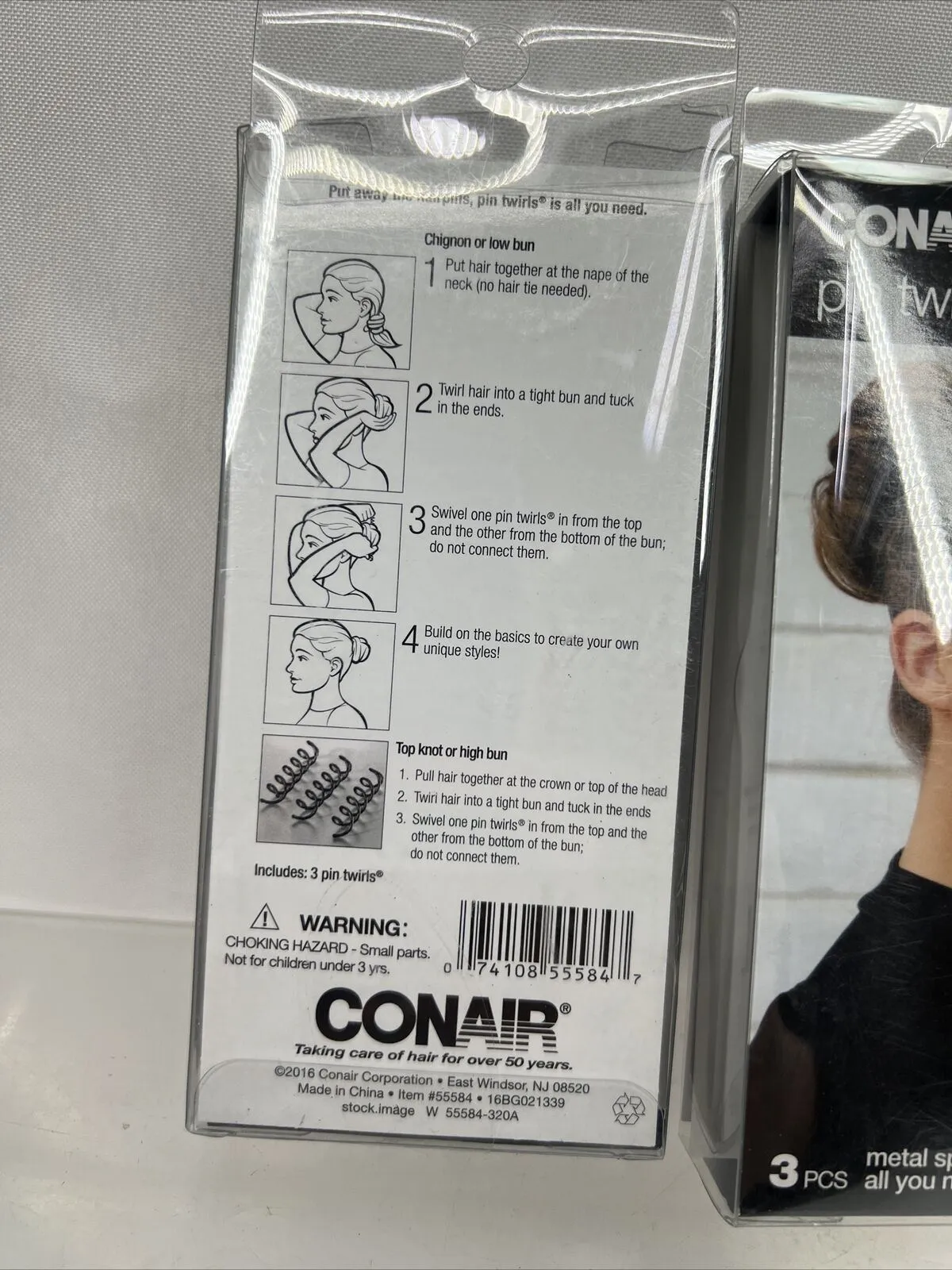 (2) Conair Pin Twirls Metal Spiral Pins 3 PCS All You Need For An Updo! #55584
