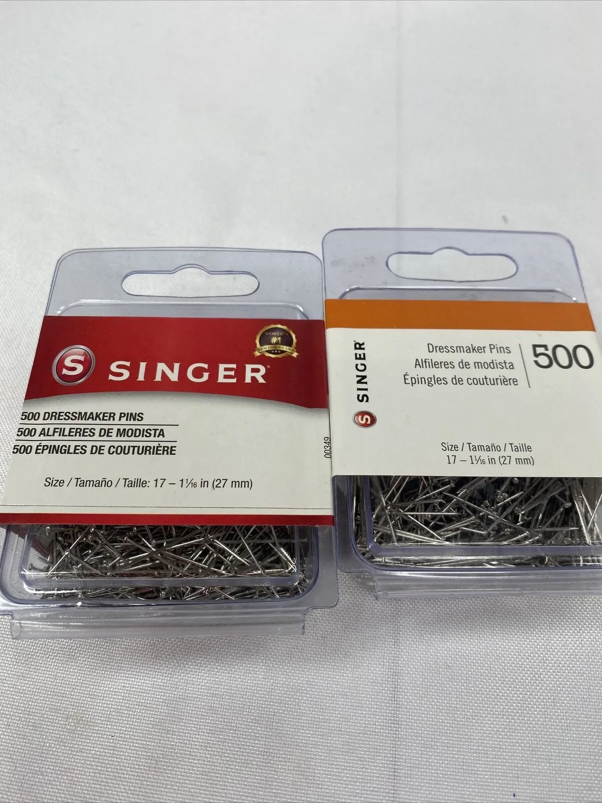 (2) Singer Dressmaker Pins Dressmaker Sewing 500 Pins 1000ttl Bulk COMBINE SHIP