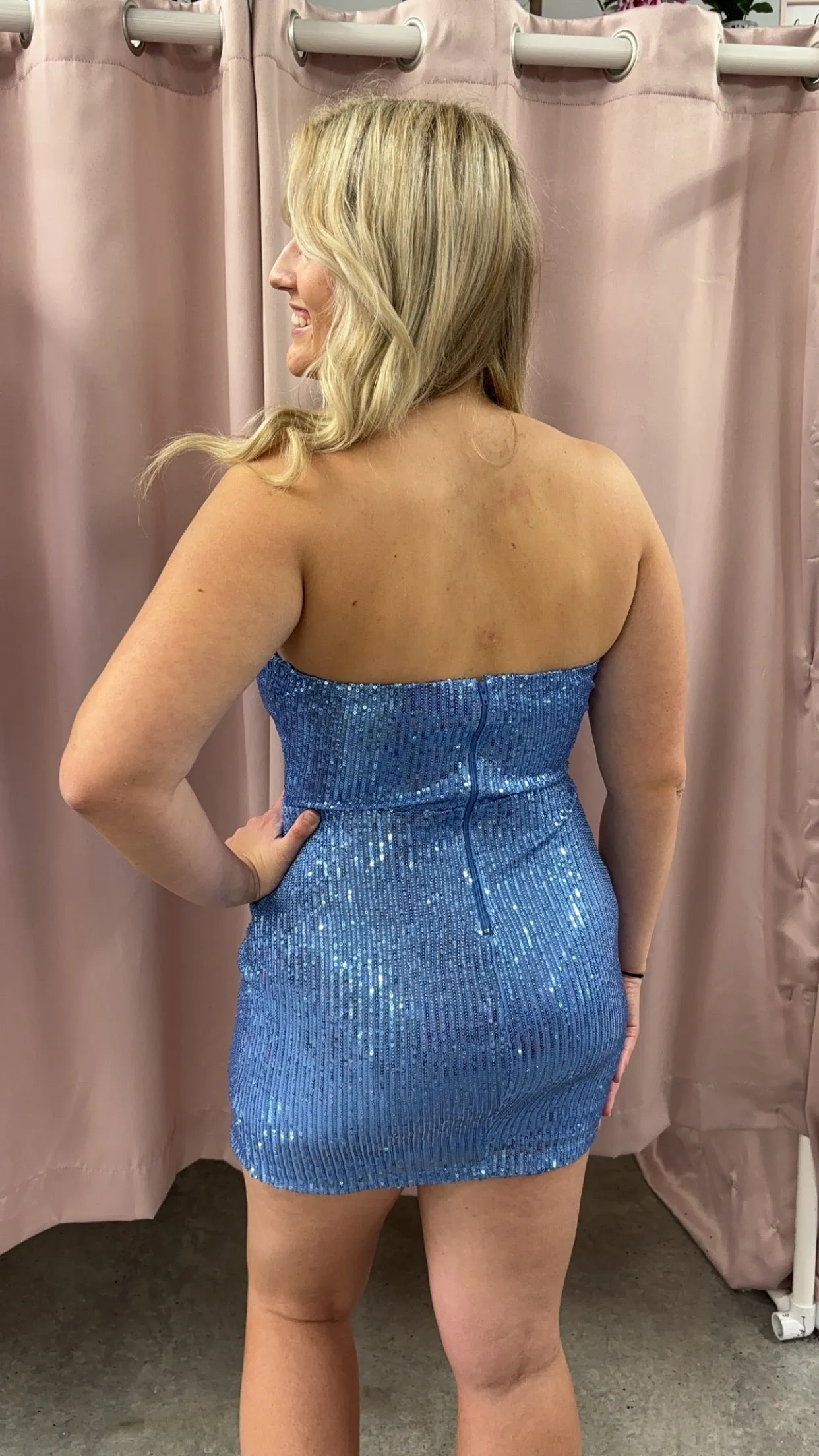 20015 Blue Bodycon Short