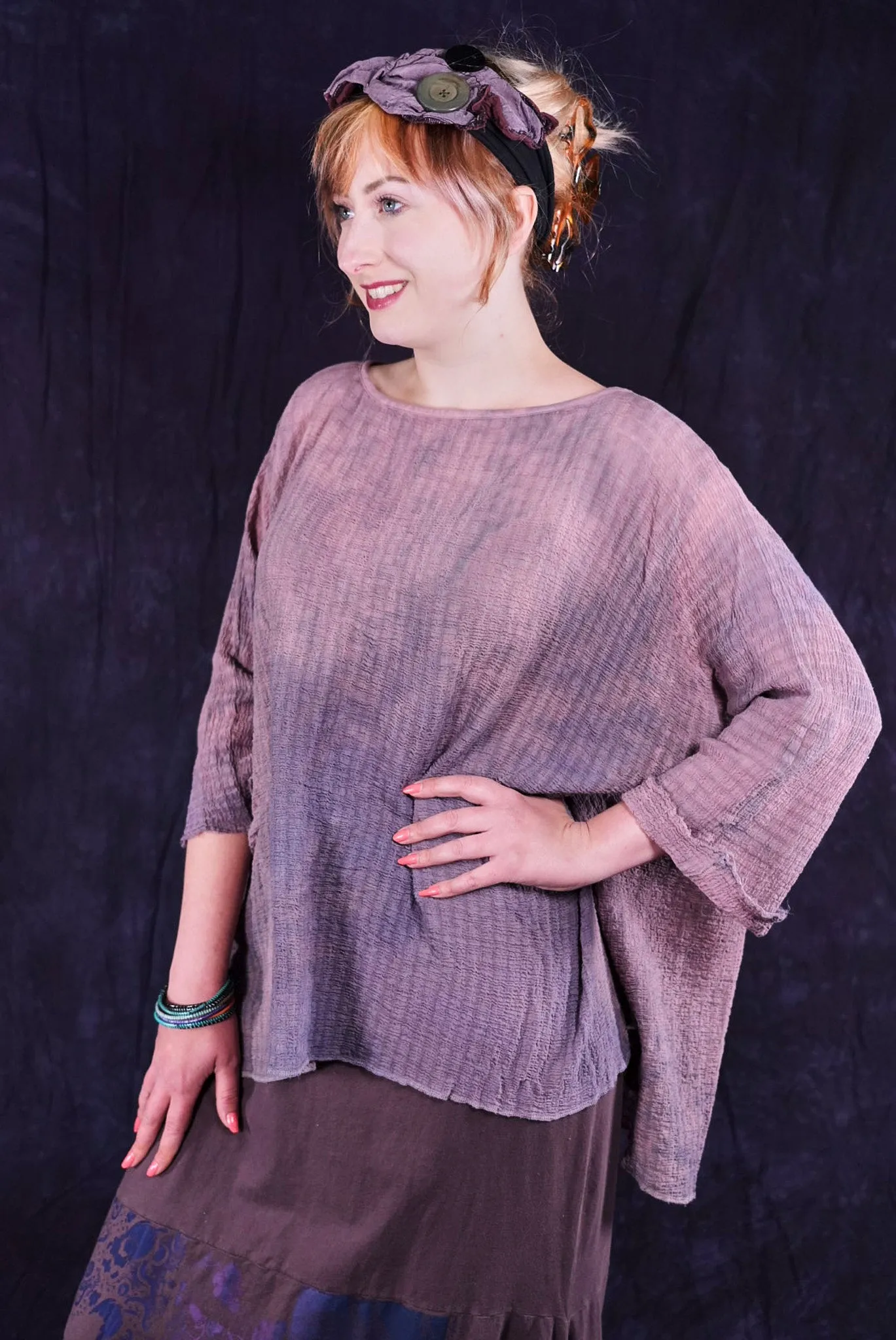 2277HD Crinkle Top Smoky Rose Quartz-O/S