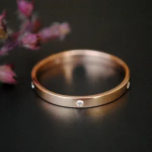 2mm Solid Gold 5 Diamond Eternity Band