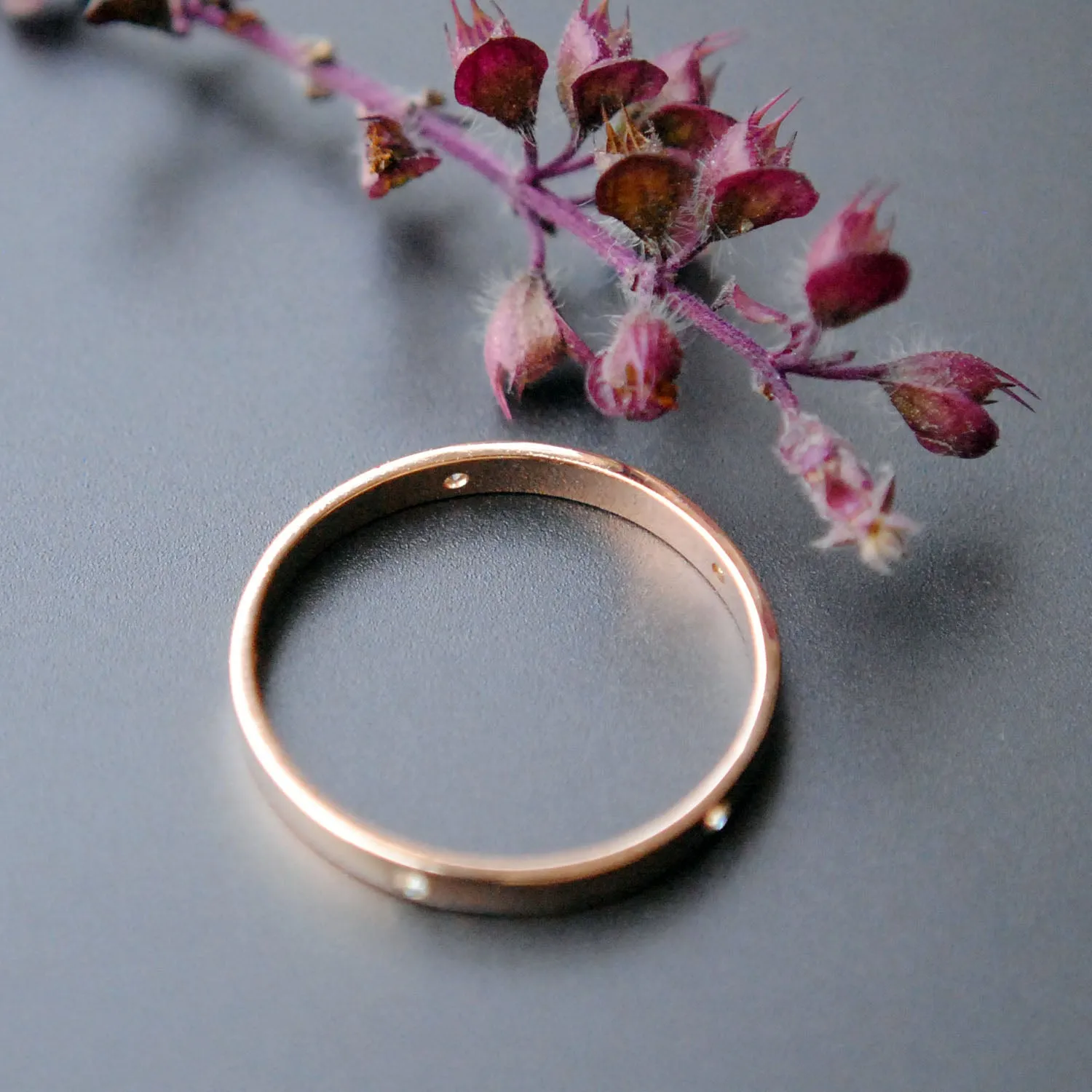 2mm Solid Gold 5 Diamond Eternity Band