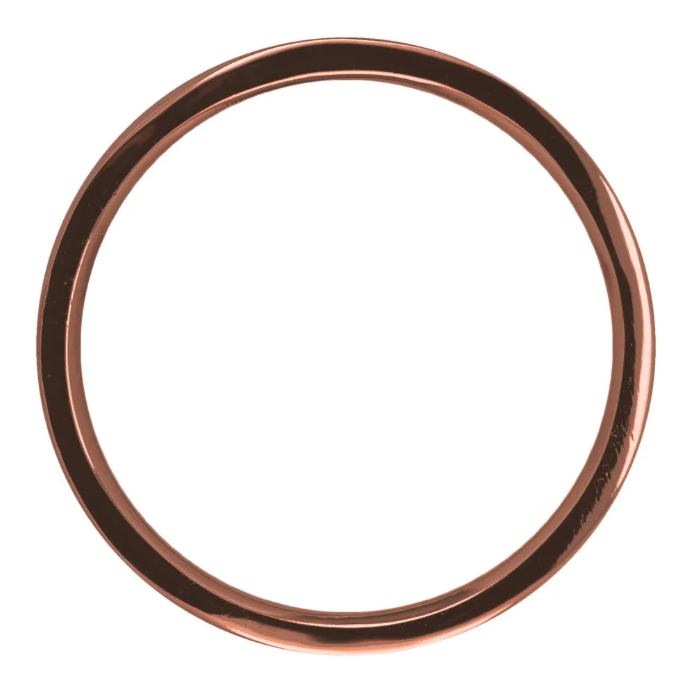 2mm Wide x 1.7mm Thick, 14k Rose Gold Rectagle Wedding Band, Polished