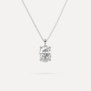 3 carat Oval Diamond Pendant Necklace