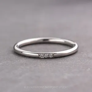 3 Diamond Round Wedding Band, 14k White Gold