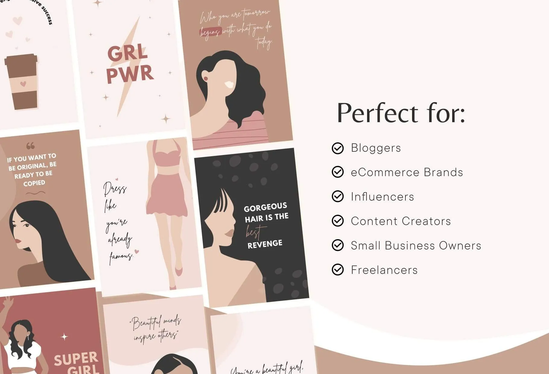 30 Girl Boss Pins Editable Canva Templates Pack 02