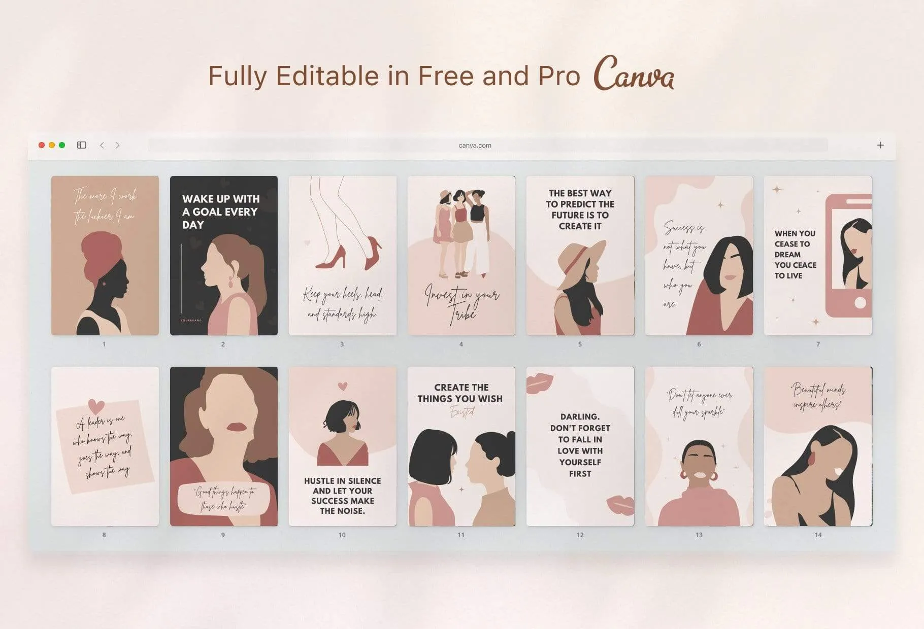 30 Girl Boss Pins Editable Canva Templates Pack 02