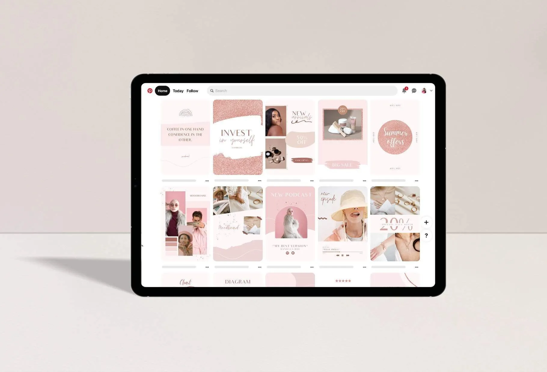30 Pinterest Engagement Pins Editable Canva Templates Rose Gold