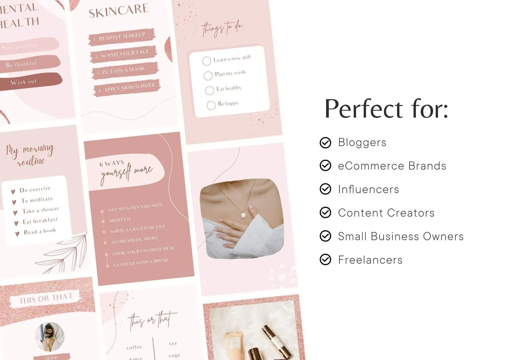 30 Pinterest Engagement Pins Editable Canva Templates Rose Gold