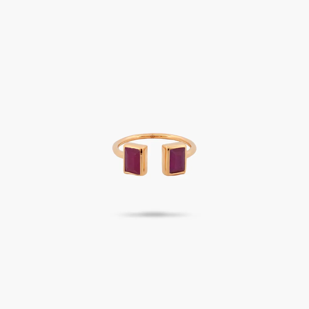 Amare Wear Baguette Ruby Cuff Ring