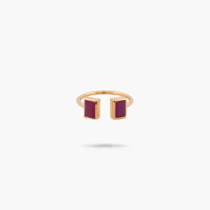 Amare Wear Baguette Ruby Cuff Ring
