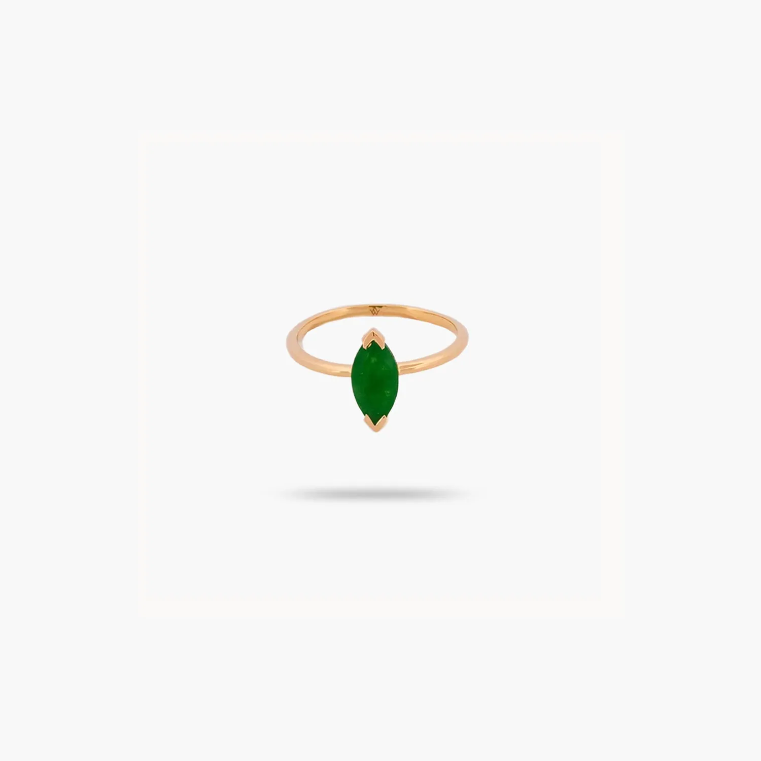 Amare Wear Green Onyx Marquise Solitaire Ring