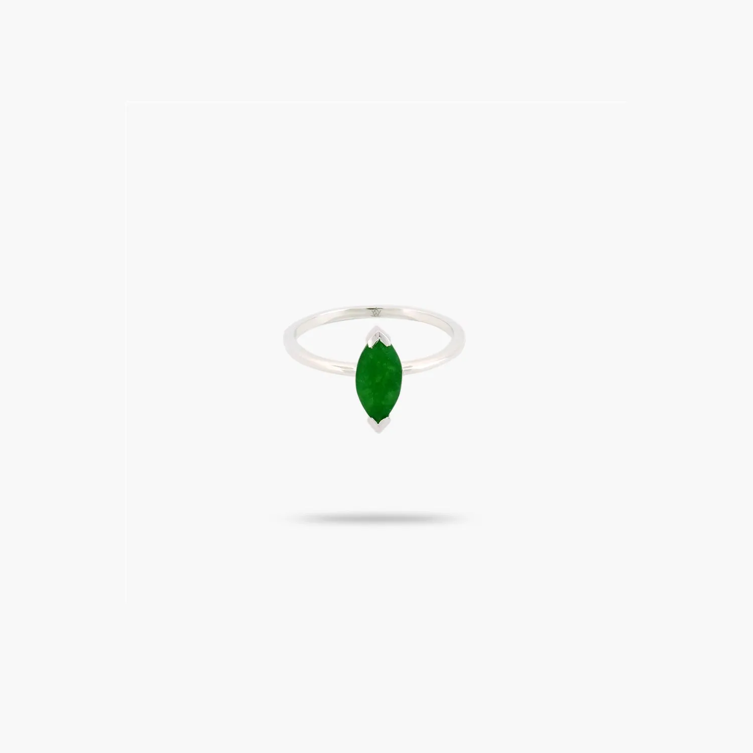 Amare Wear Green Onyx Marquise Solitaire Ring