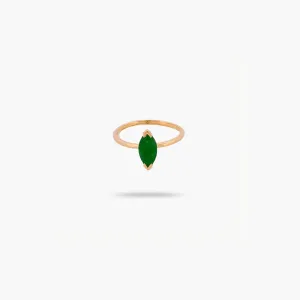 Amare Wear Green Onyx Marquise Solitaire Ring