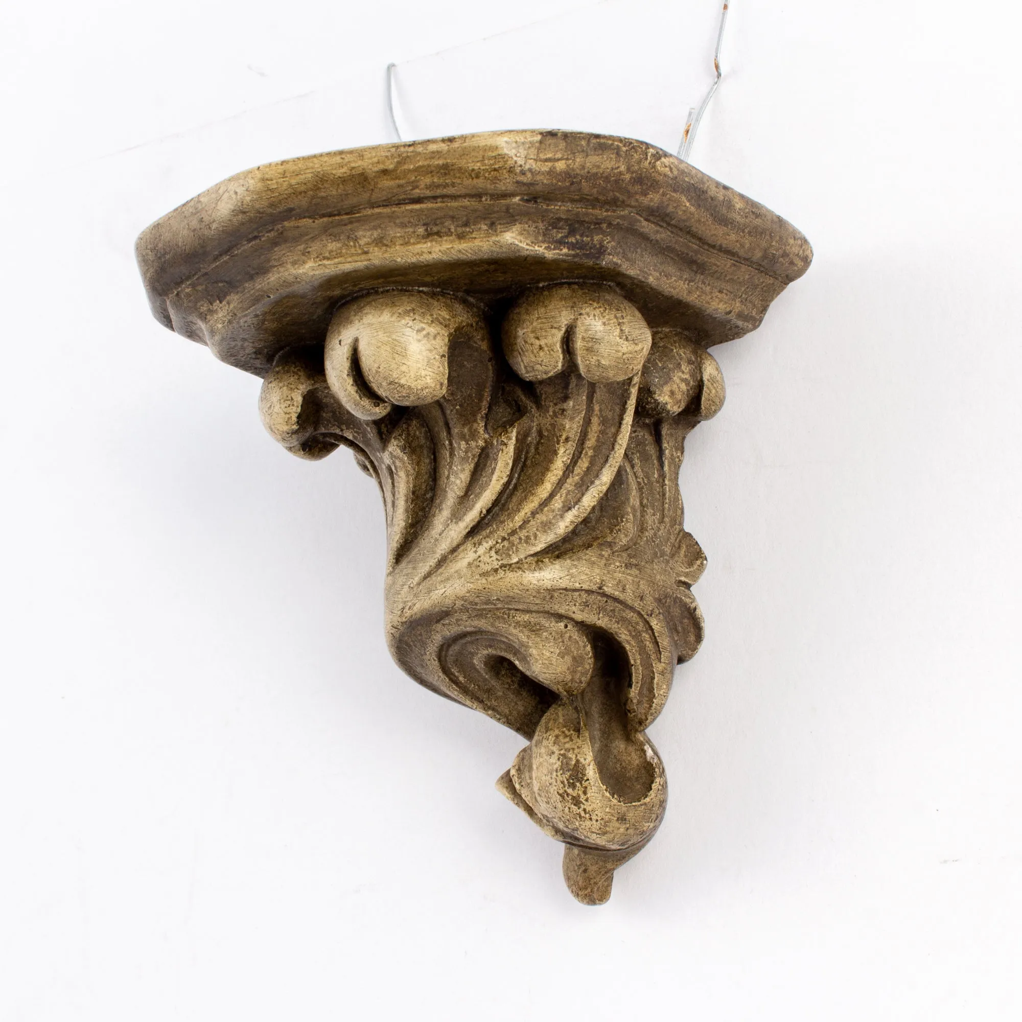 Antique French Small Plaster Decorative Wall Shelf