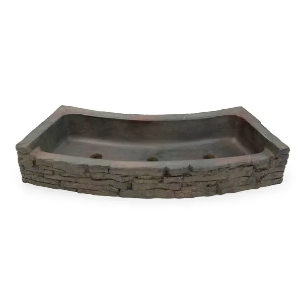 Aquascape Curved Stacked Slate Wall Base and Toppers